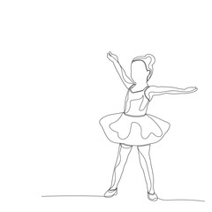  sketch with lines dancing little girl ballerina