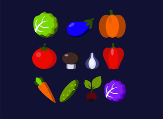  pattern with cartoons primitive vegetables