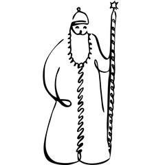 Russian Santa Claus or Father Frost . Vector hand draw illustration.