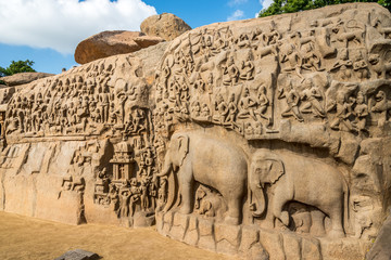 Largest rock reliefs in Asia - The Descent of the Ganges in Mamallapuram - Tamil Nadu, India