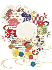 和柄背景素材レトロポップ