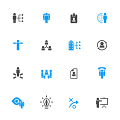 Human Resources and Business, icon set