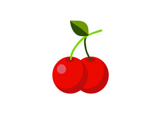 cartoon fruits on a white background(cherry)
