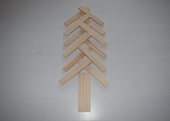 Christmas tree made of wood