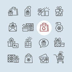 Set of gift boxes icon