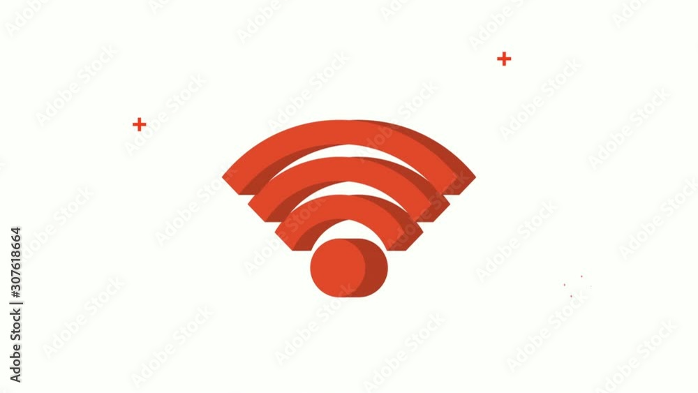 Poster wifi service connection waves animation