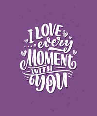 Card with slogan about love in beautiful style. Vector abstract lettering composition. Trendy graphic design for print. Motivation poster. Calligraphy text for Valentine's Day.