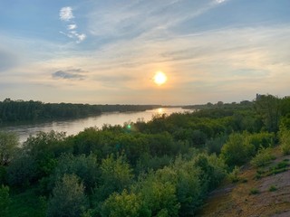 sunset over the lake