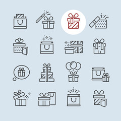 Set of gift boxes icon