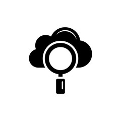 Search cloud Vector Glyph Icon. Pixel perfect