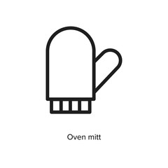 Oven mitt linear icon vector illustration on white background