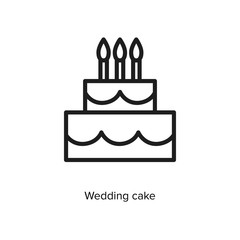 Wedding cake linear icon vector illustration on white background