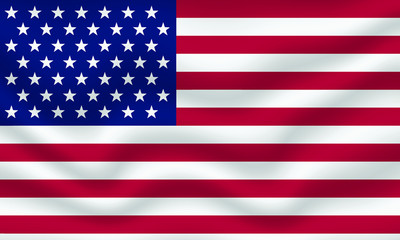 Naklejka premium Vector waving flag of United States illustration