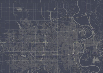 Fototapeta premium map of the city of Omaha, USA