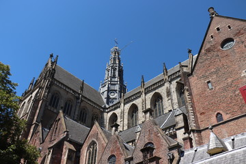 Fototapeta na wymiar Haarlem, the Netherlands - July 8th 2018: Saint Bavo Church