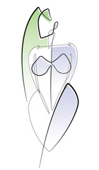 Body Positive Female One Continuous Line Abstract Vector Graphic Icon