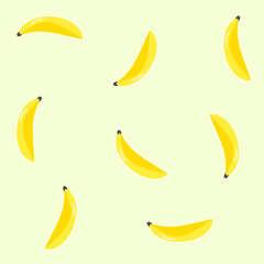 Repeat pattern with yellow bananas for fruit background