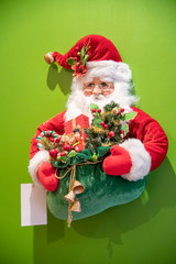 Santa Claus on a green background