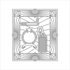 Cigarette Lighter Icon Monoline Style Concept Art, Gas Lighter Single Stroke Width