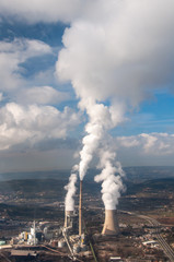 The cloud factory -  Have you ever wondered how clouds are made ? Smoke from a power plant chimneys.