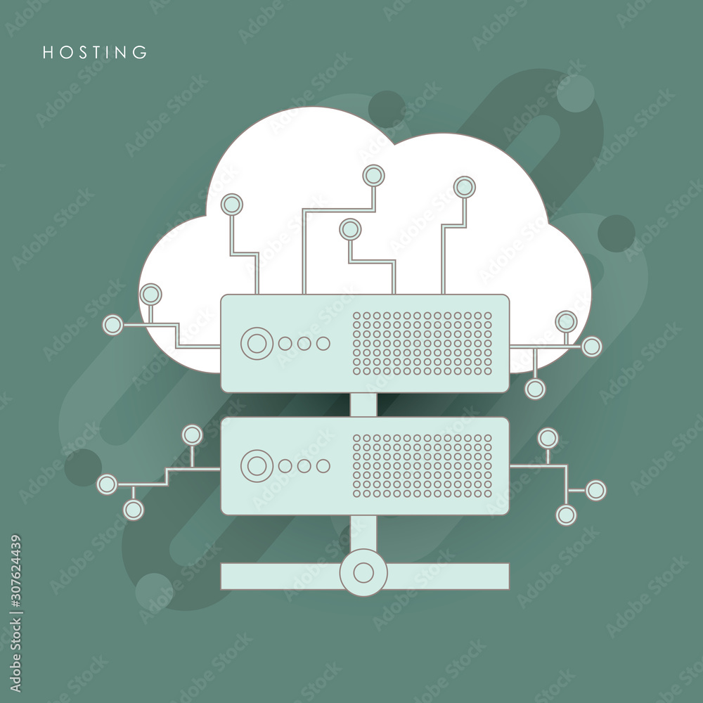 Poster web hosting concept with white background.