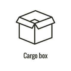 Logistics icon - open shipping box  and folded sides