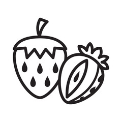 Strawberry Icon Vector Simple Design