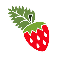Strawberry Icon Vector Simple Design