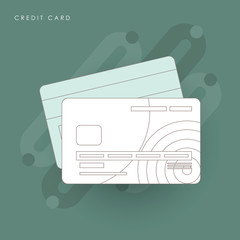 Credit Cards illustrations. Front and Back views.