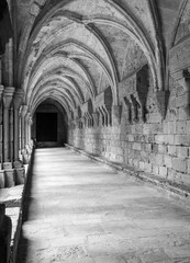 Interior of Poblet cloister, Spain