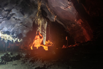 Formations in a cave