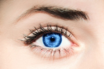 Obraz premium Blue eye. Inspired by color of the year 2020. Pantone.