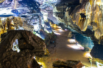 Formations in a cave