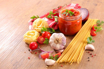 tomato sauce with spice and pasta