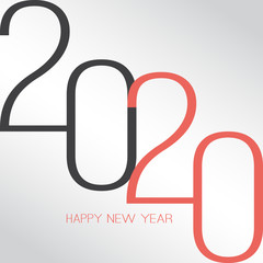 Best Wishes - Retro Style Happy New Year Greeting Card or Background, Creative Design Template - 2020