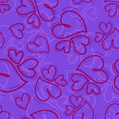 Seamless repeating pattern of different size hearts