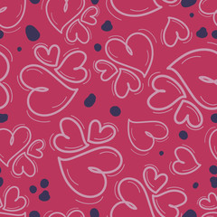 Seamless repeating pattern of different size hearts