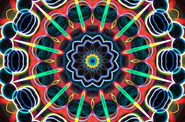 Dreamy style virtual kaleidoscope mandala for graphic resources, texture or background.