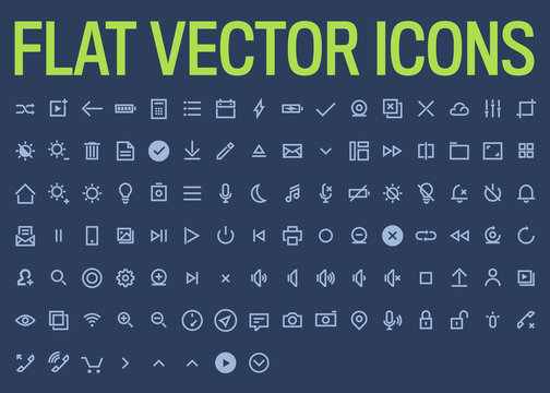 Simple, minimalistic isolated icon set, vector flat icons