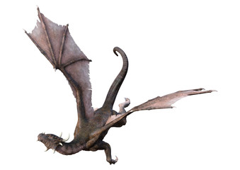 Obraz premium 3D Rendering Fairy Tale Dragon on White
