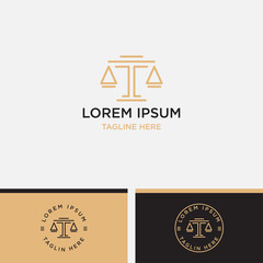 	 Law firm line trend logo icon vector design. Universal legal, lawyer, scales sword column idea creative premium symbol. - stock vector