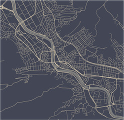 map of the city of Tbilisi, Georgia