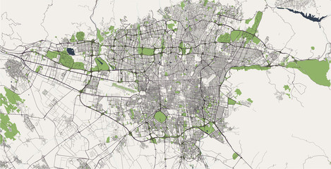 map of the city of Tegeran, Iran