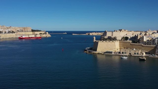 Aerial Drone Footage of the Three Cities - Birgu, Senglea & Bormla - Valletta, the Capital City, and the Grand Harbour, Malta