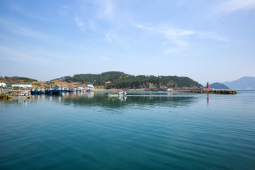 Fototapeta na wymiar Maekjeonpo port in Goseong-gun, South Korea.