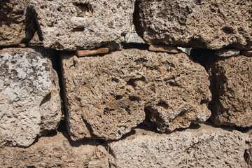 Walls made with huge carved stones.