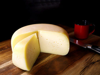 Brazilian Colonial Cheese or Queijo de Colonia from South of Brazil. Artisan production made in highlands of Rio Grande do Sul.