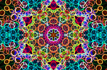 Dreamy style virtual kaleidoscope mandala for graphic resources, texture or background.