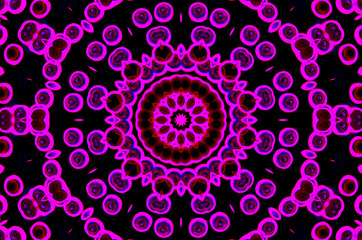 Dreamy style virtual kaleidoscope mandala for graphic resources, texture or background.