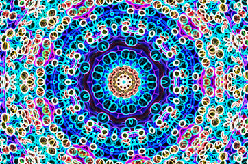 Dreamy style virtual kaleidoscope mandala for graphic resources, texture or background.